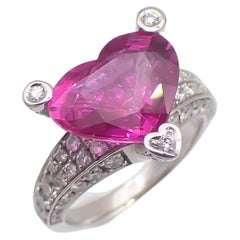 GRS Certified No-Heat Heart Ruby Ring 6.01 Ct from Mozambique