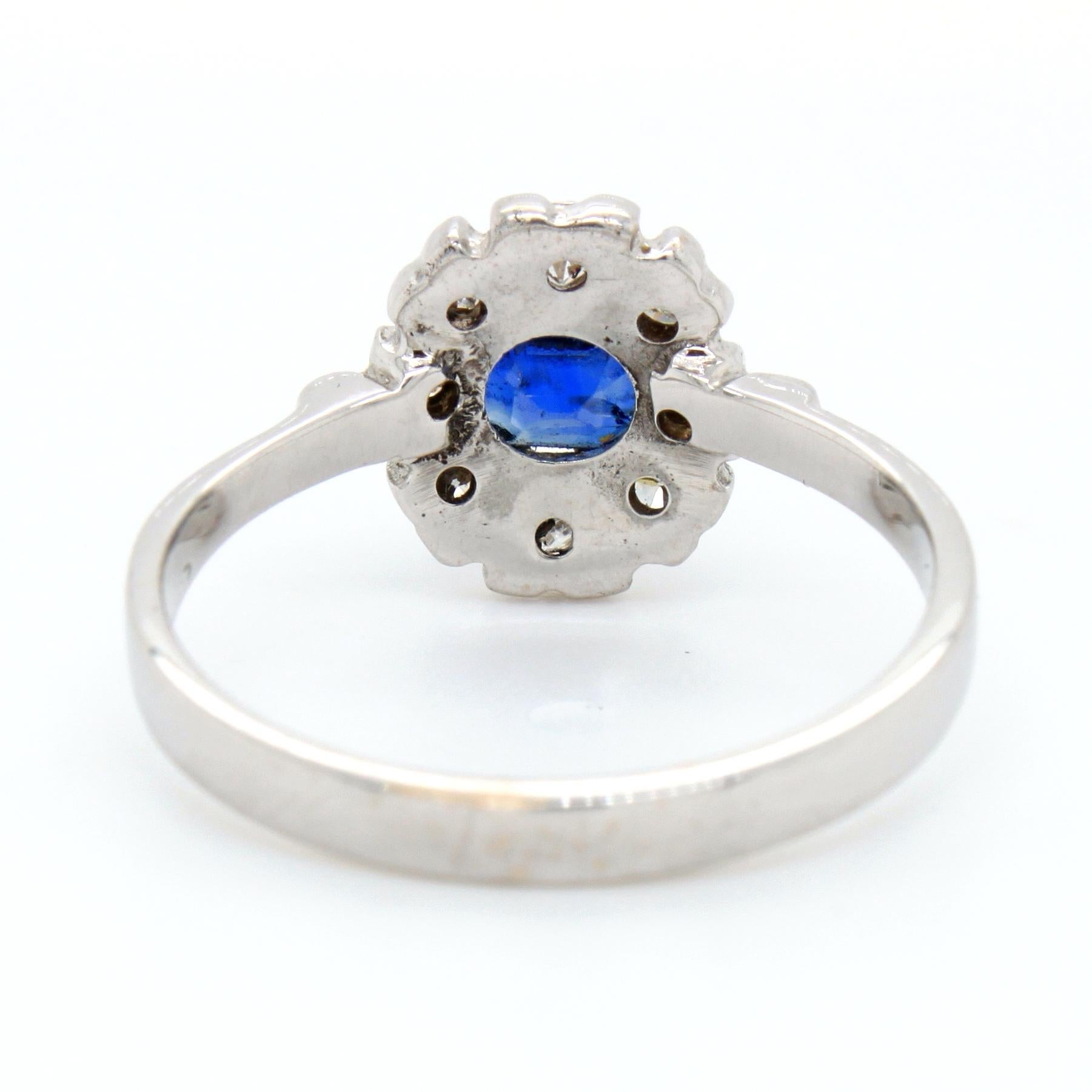 No Heat Kashmir Sapphire and Diamond Ring In Excellent Condition In Idar-Oberstein, DE