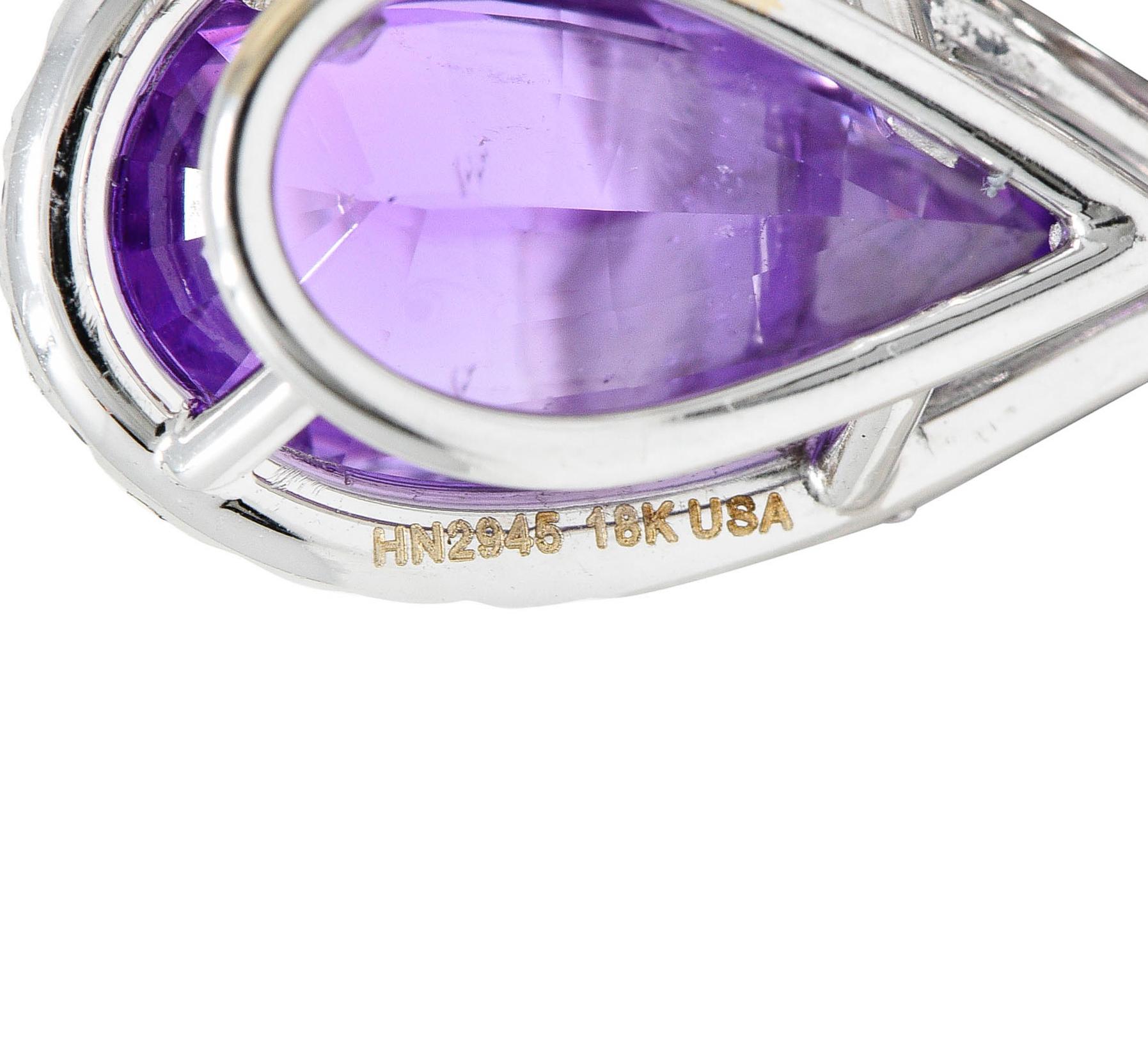 No Heat Madagascar Purple Sapphire Diamond Kunzite 18 Karat White Gold Necklace 5
