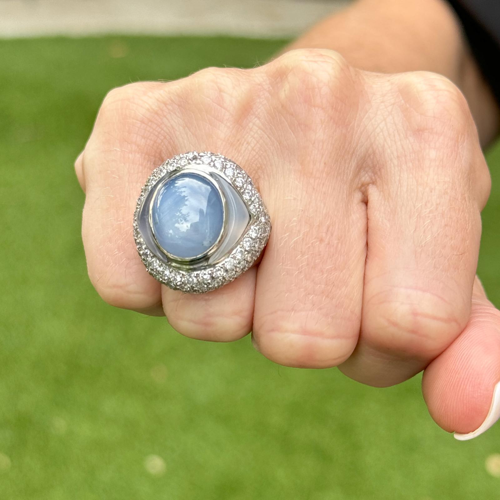 genuine blue star sapphire ring