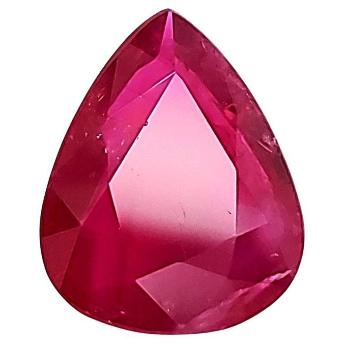 No Heat Pear Burma Ruby Carats 5.73 For Sale