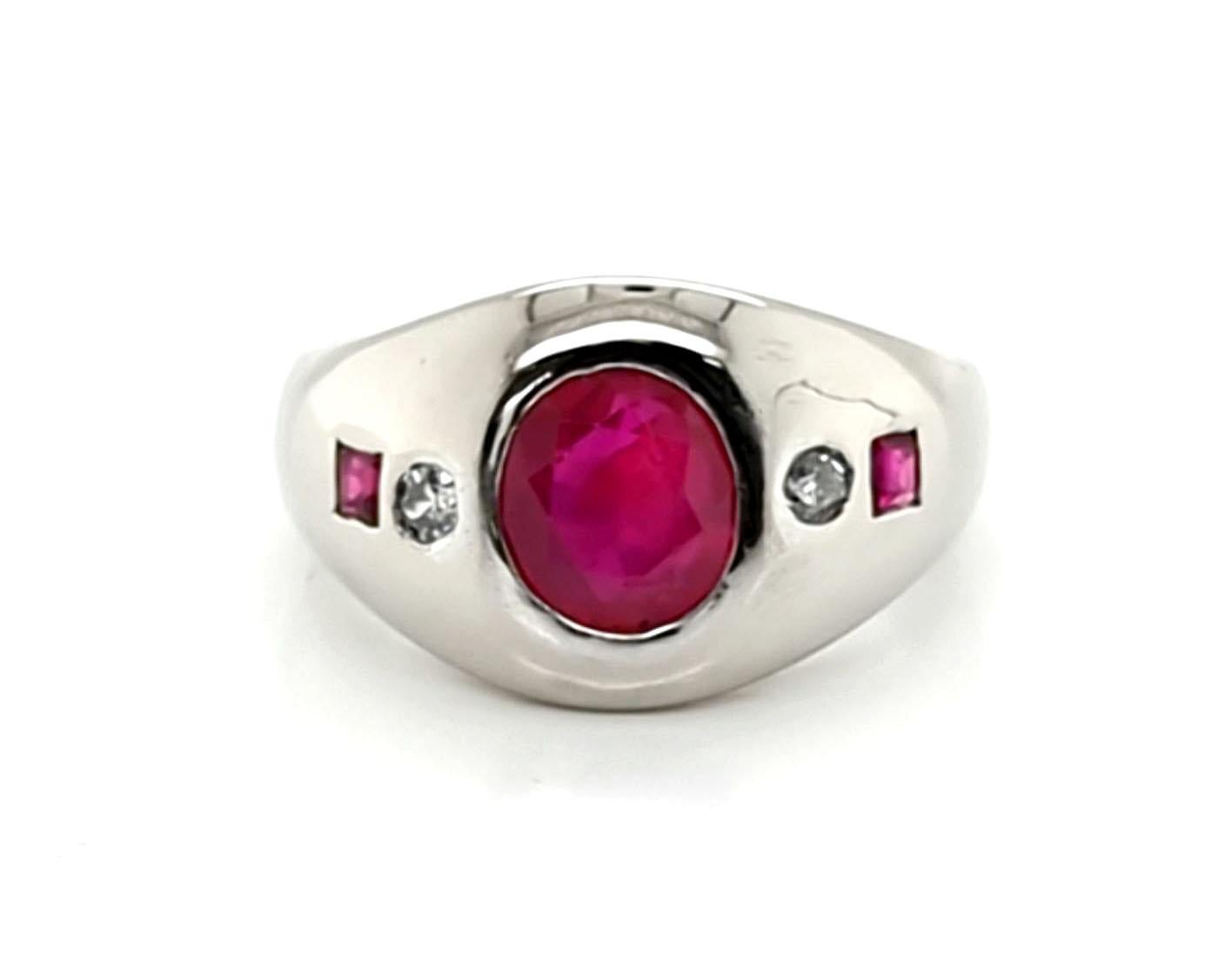 NO HEAT Rubin-Ring GIA 2ct Burma Taubenblut VS Diamant Original 1930er Jahre Art Deco (Art déco)