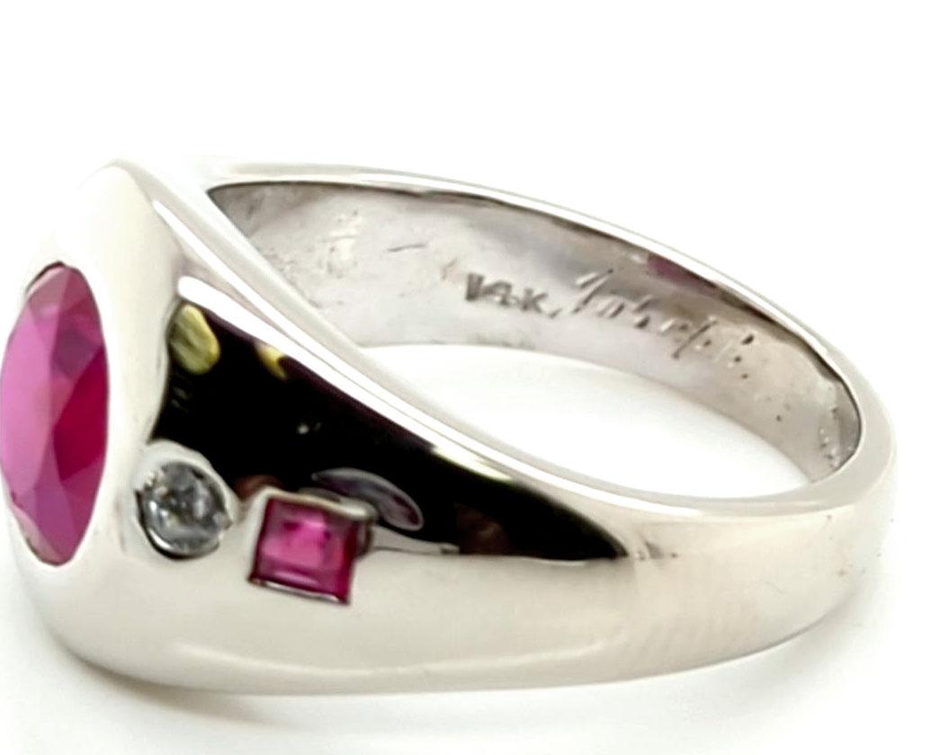 NO HEAT Rubin-Ring GIA 2ct Burma Taubenblut VS Diamant Original 1930er Jahre Art Deco für Damen oder Herren