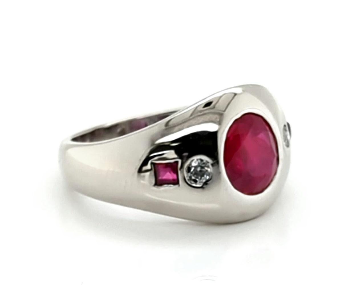 NO HEAT Rubin-Ring GIA 2ct Burma Taubenblut VS Diamant Original 1930er Jahre Art Deco 1