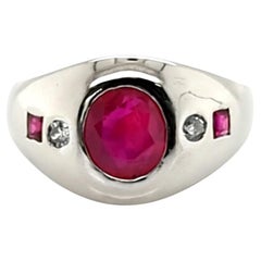 NO HEAT Rubin-Ring GIA 2ct Burma Taubenblut VS Diamant Original 1930er Jahre Art Deco