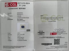 No Heat Sapphire and Diamond Leaf Ring