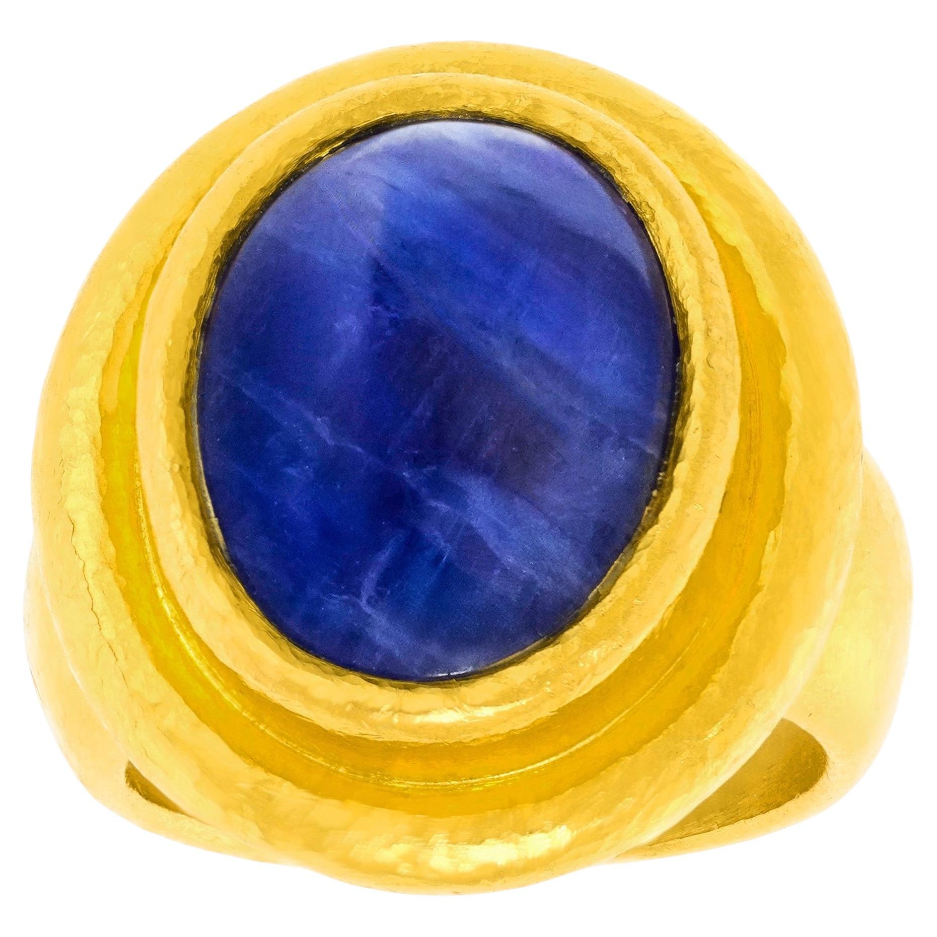 Keine Hitze Saphir Cabochon Ring GIA im Angebot
