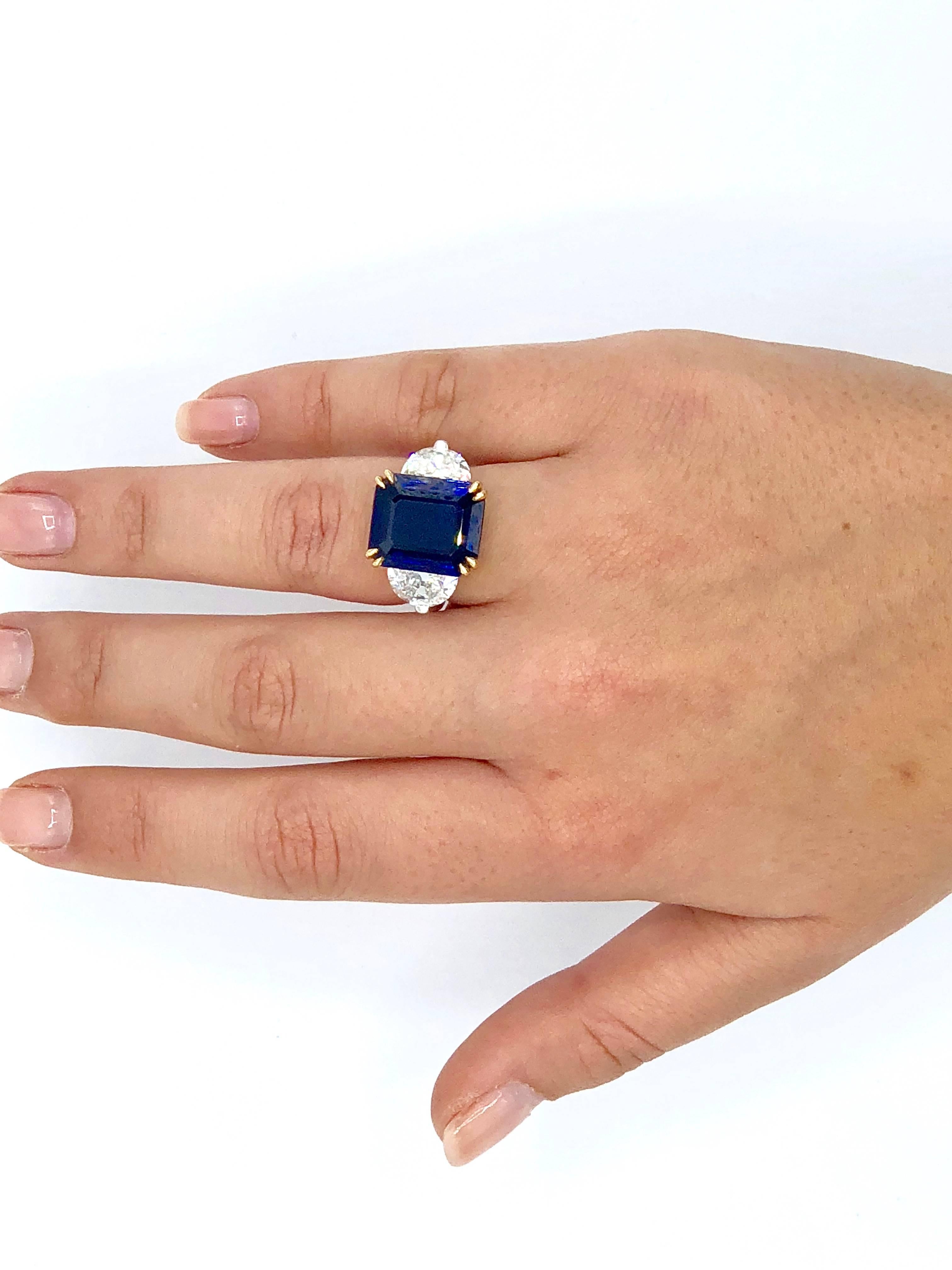 Women's No Heat Sapphire Cocktail Ring For Sale