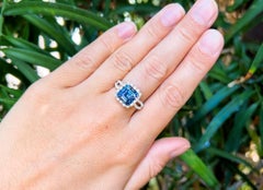 No Heat Tanzanite 4.45 Carat Ring with Diamonds 1.31 Carats Total 18K Gold
