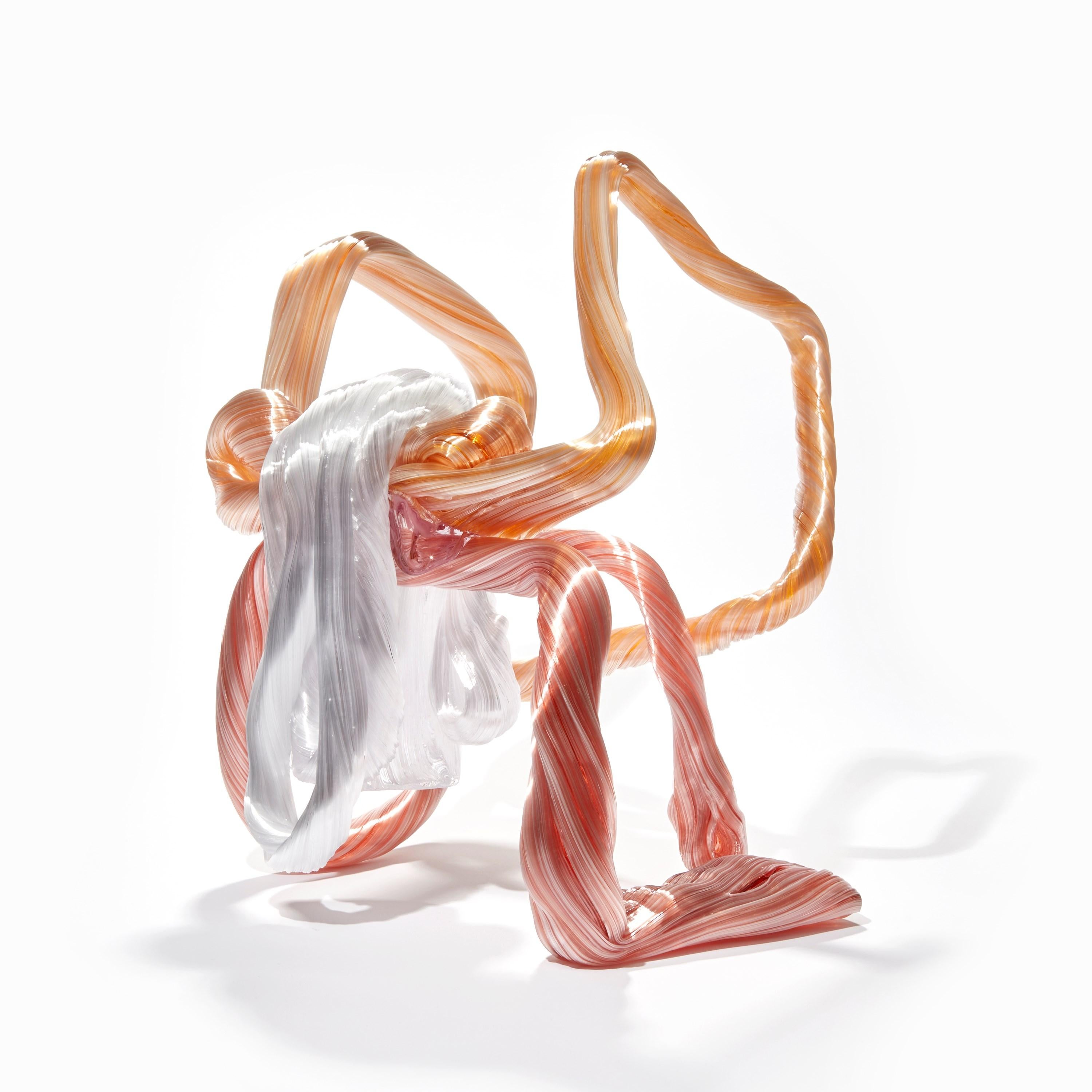 Organic Modern No Limits #1, a Pink, Peach & White Glass Sculpture by Maria Bang Espersen For Sale