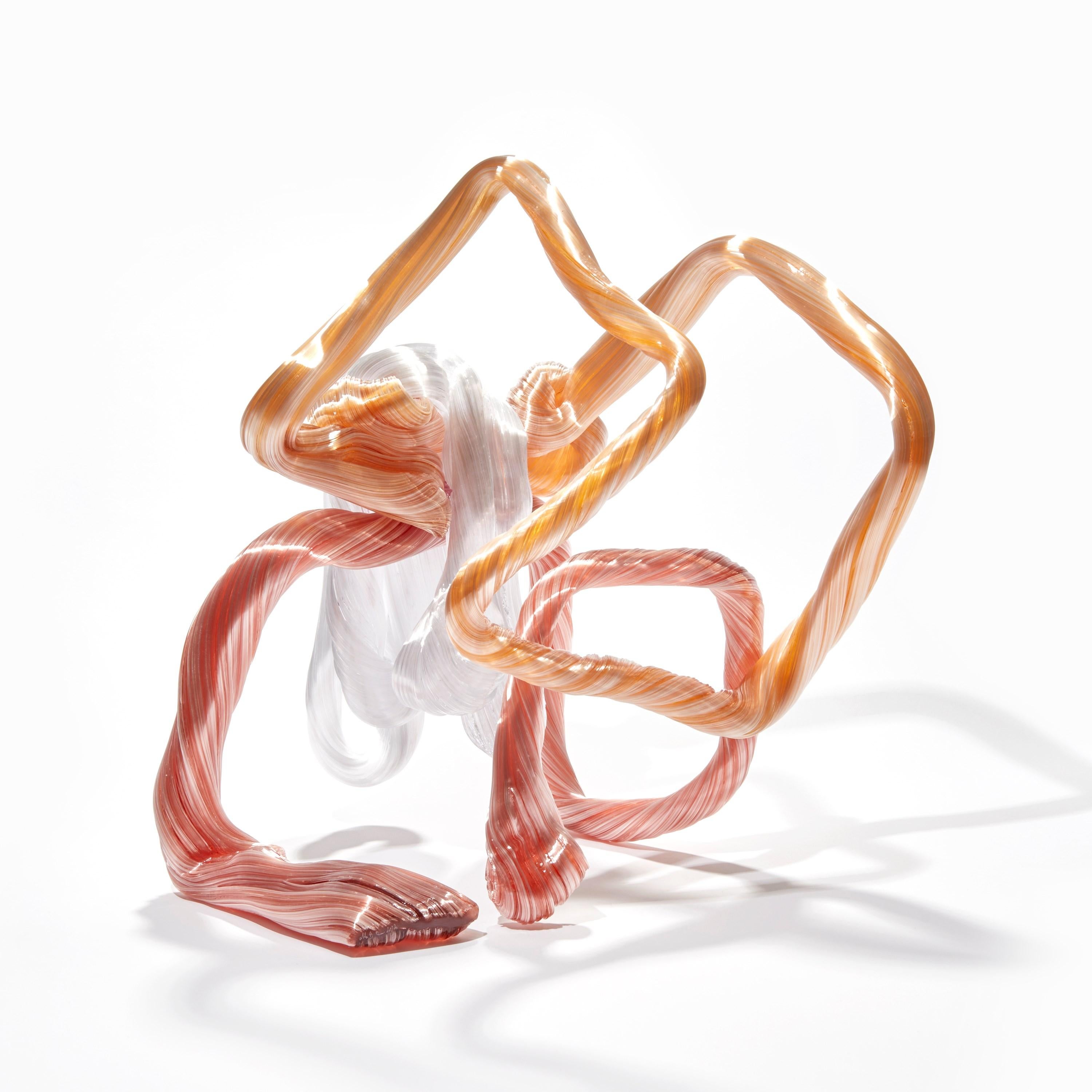 Swedish No Limits #1, a Pink, Peach & White Glass Sculpture by Maria Bang Espersen For Sale