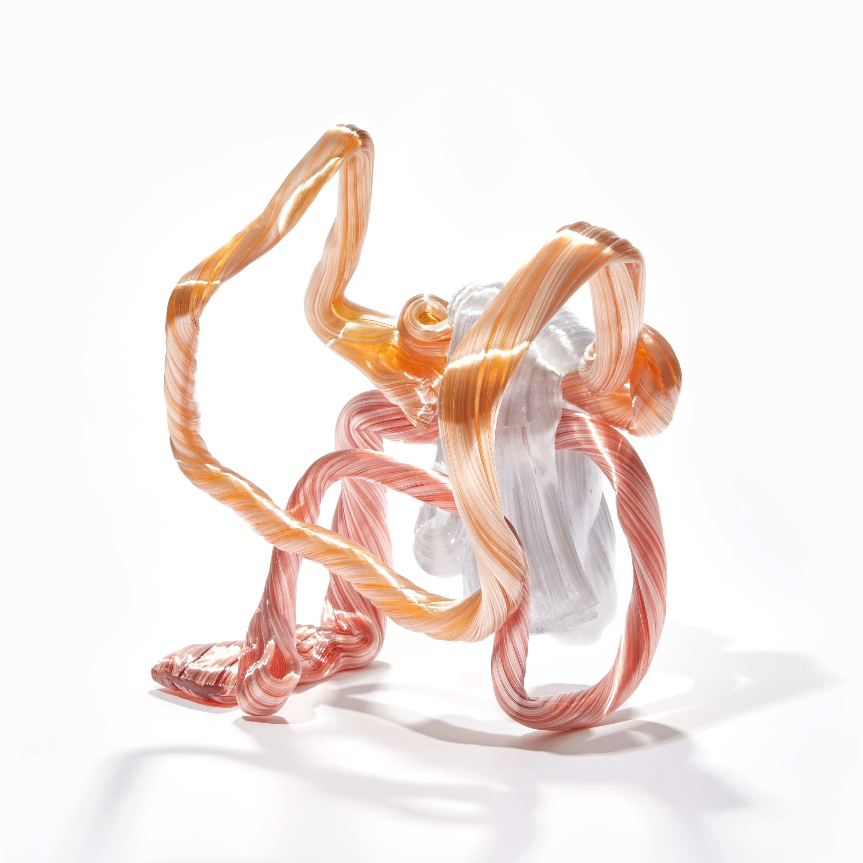 Hand-Crafted No Limits #1, a Pink, Peach & White Glass Sculpture by Maria Bang Espersen For Sale