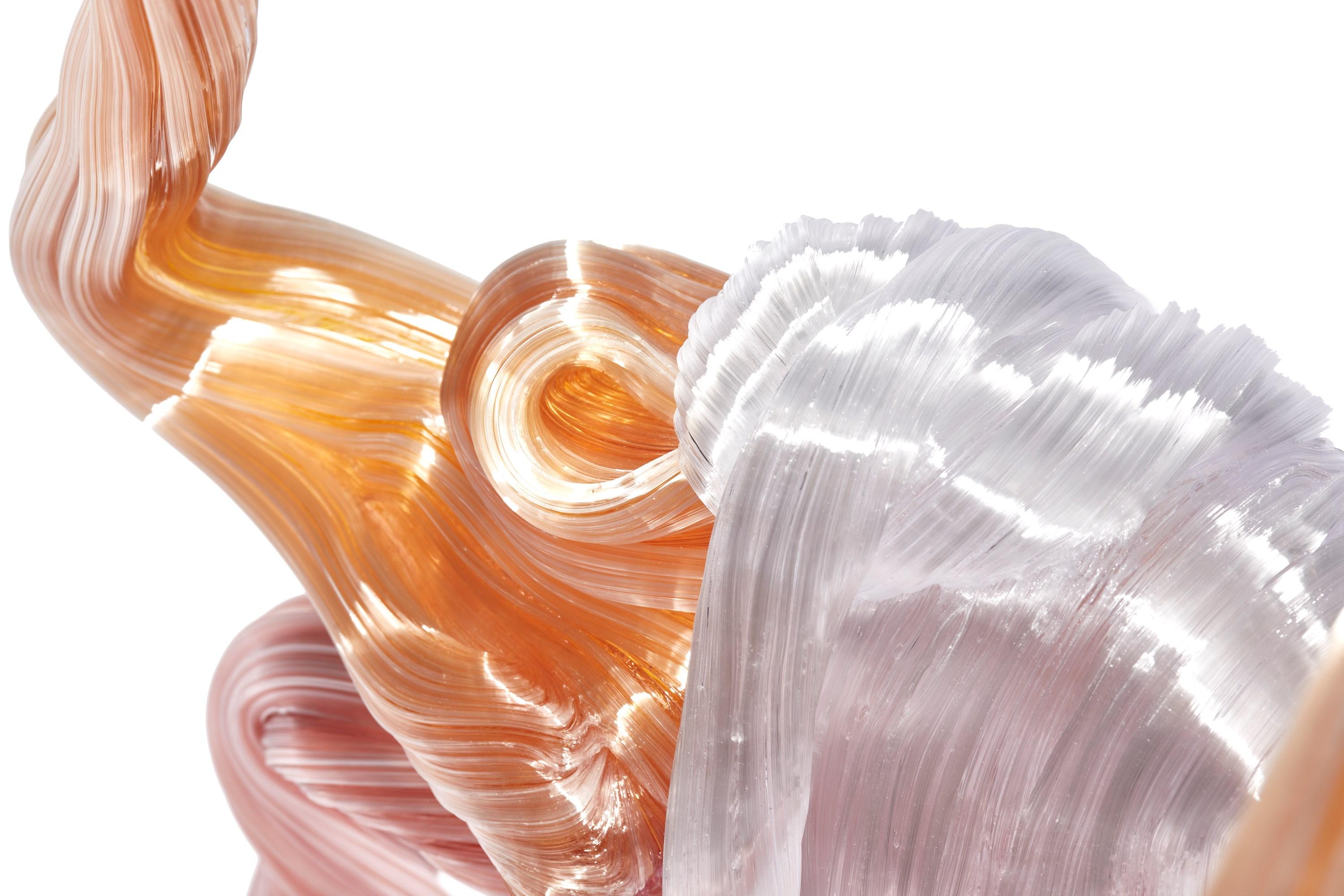 No Limits #1, a Pink, Peach & White Glass Sculpture by Maria Bang Espersen In New Condition For Sale In London, GB