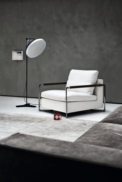 No Logo Light Sessel Vip mit weißer Polsterung und Nickelrahmen von Sergio Bicego