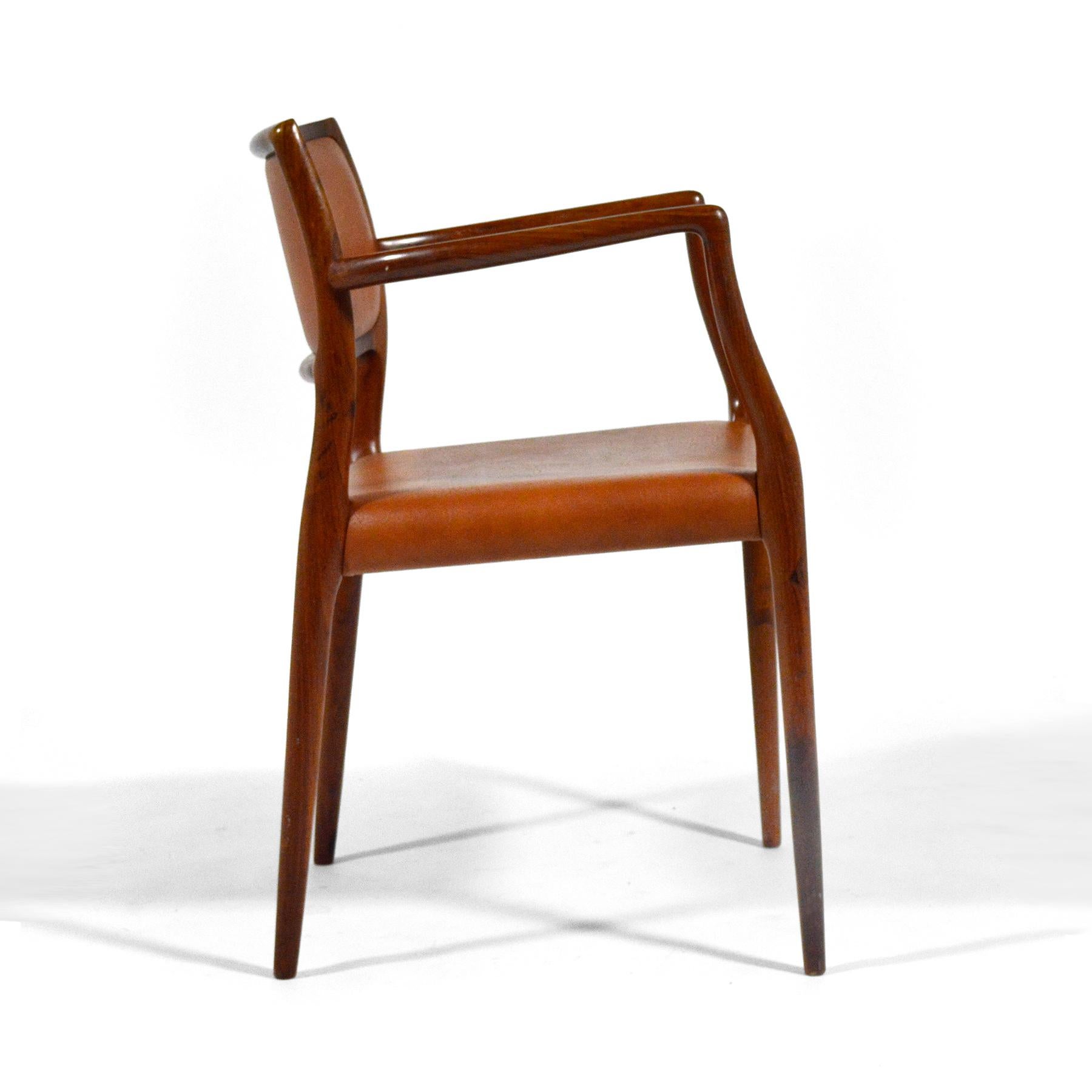 Danish N.O. Møller Model 80 & 65 Rosewood Chairs Set of Six