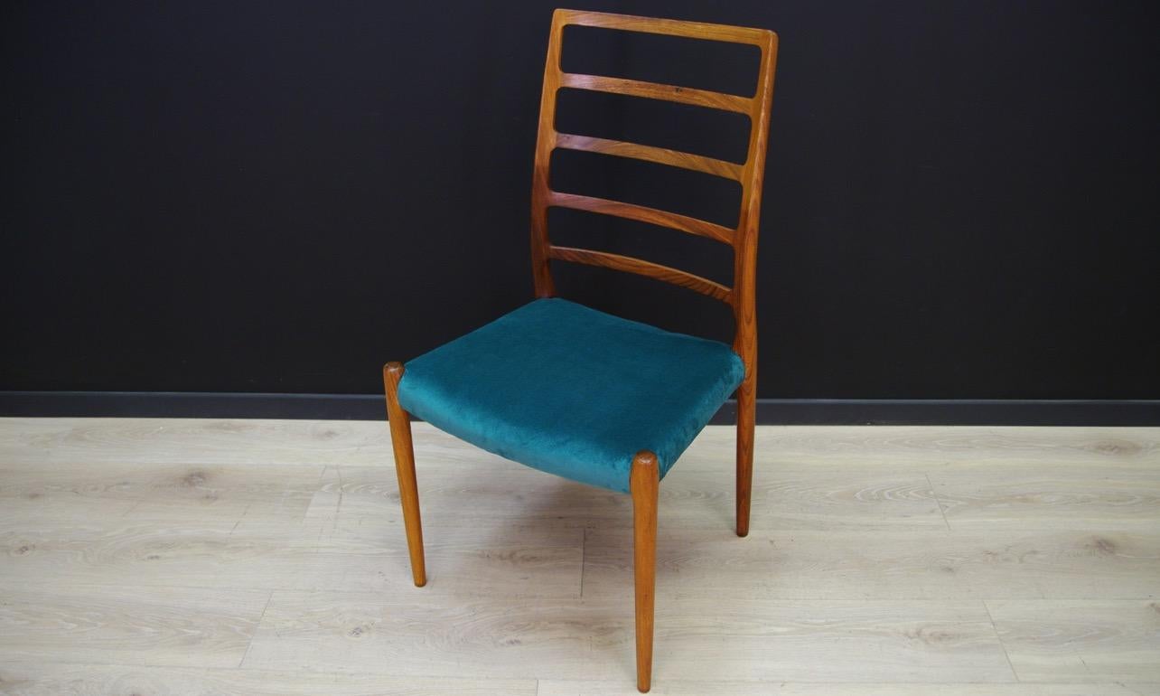 Scandinavian N.O Moller Chair Vintage Danish Design Green Rosewood, 1960s For Sale