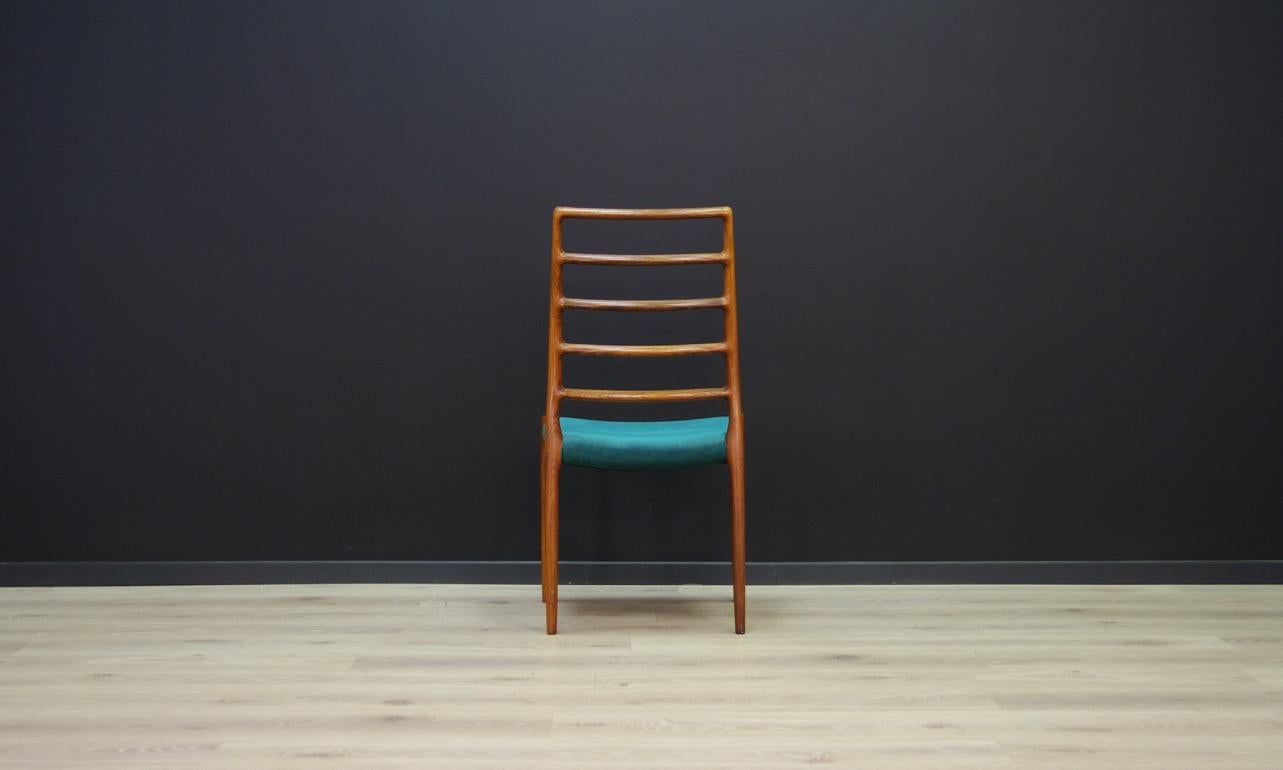 Late 20th Century N.O Moller Chair Vintage Danish Design Green Rosewood, 1960s For Sale
