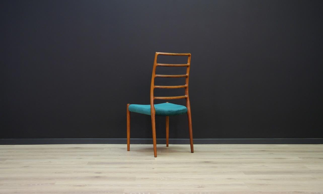 Upholstery N.O Moller Chair Vintage Danish Design Green Rosewood, 1960s For Sale