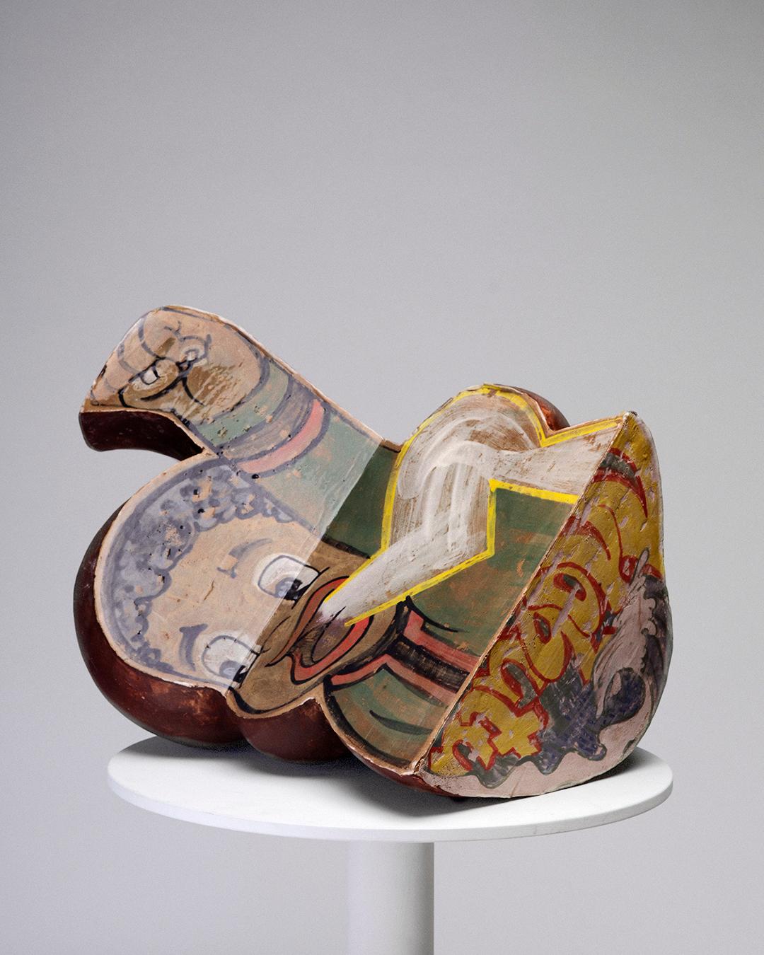 Smaltato No More Words in Stoneware and Glaze di Malcolm Mobutu Smith in vendita