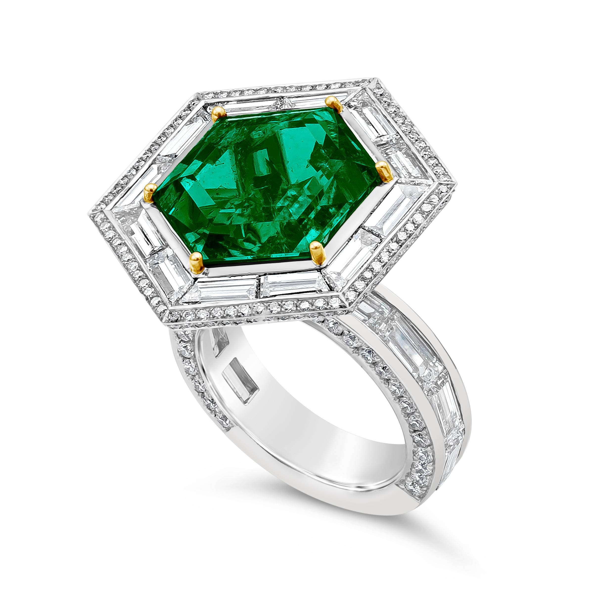 hexagon cut emerald