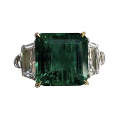 No-Oil Colombian Emerald & Diamond Ring, AGL & SSEF Certified
