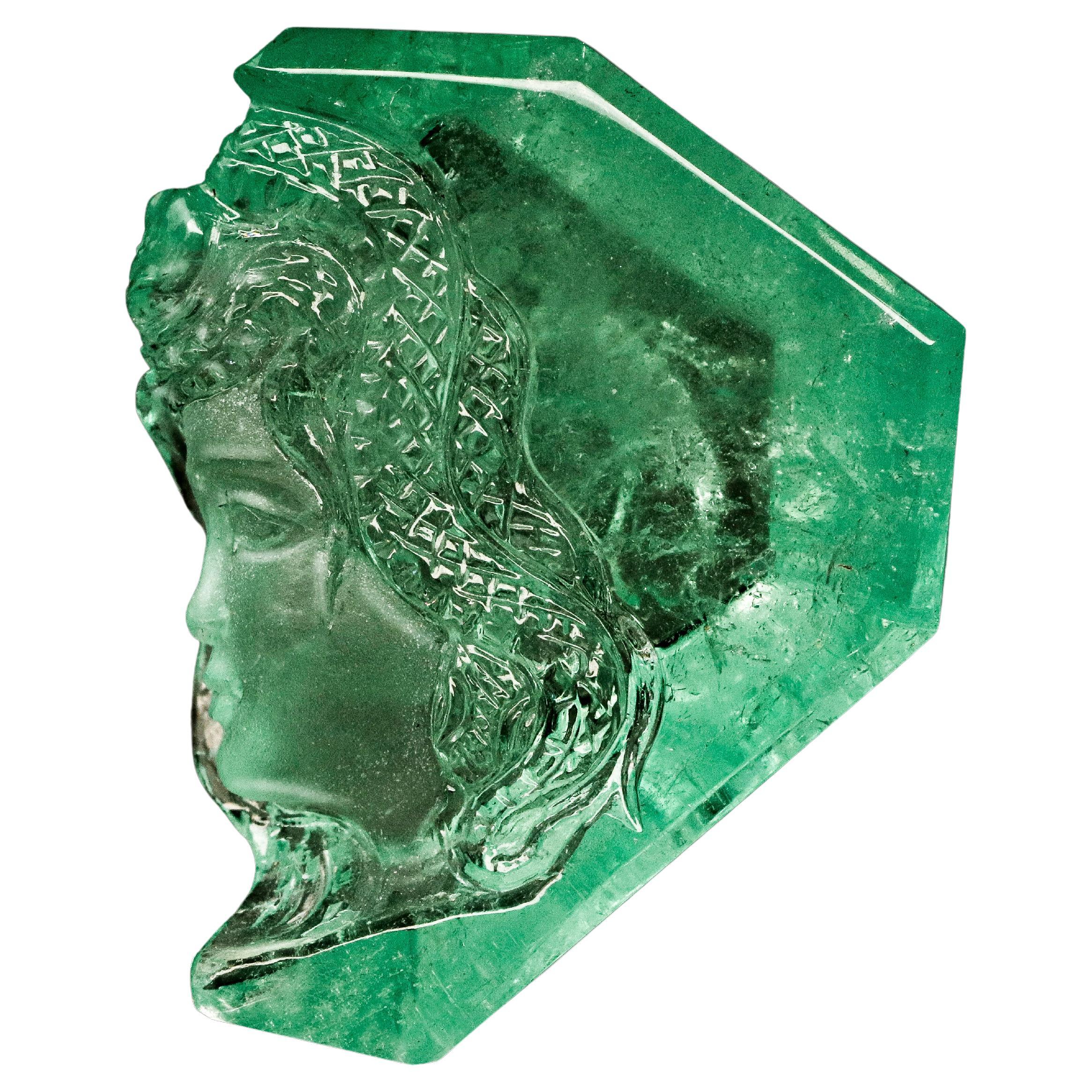 No Oil Emerald Carving Medusa Gorgon