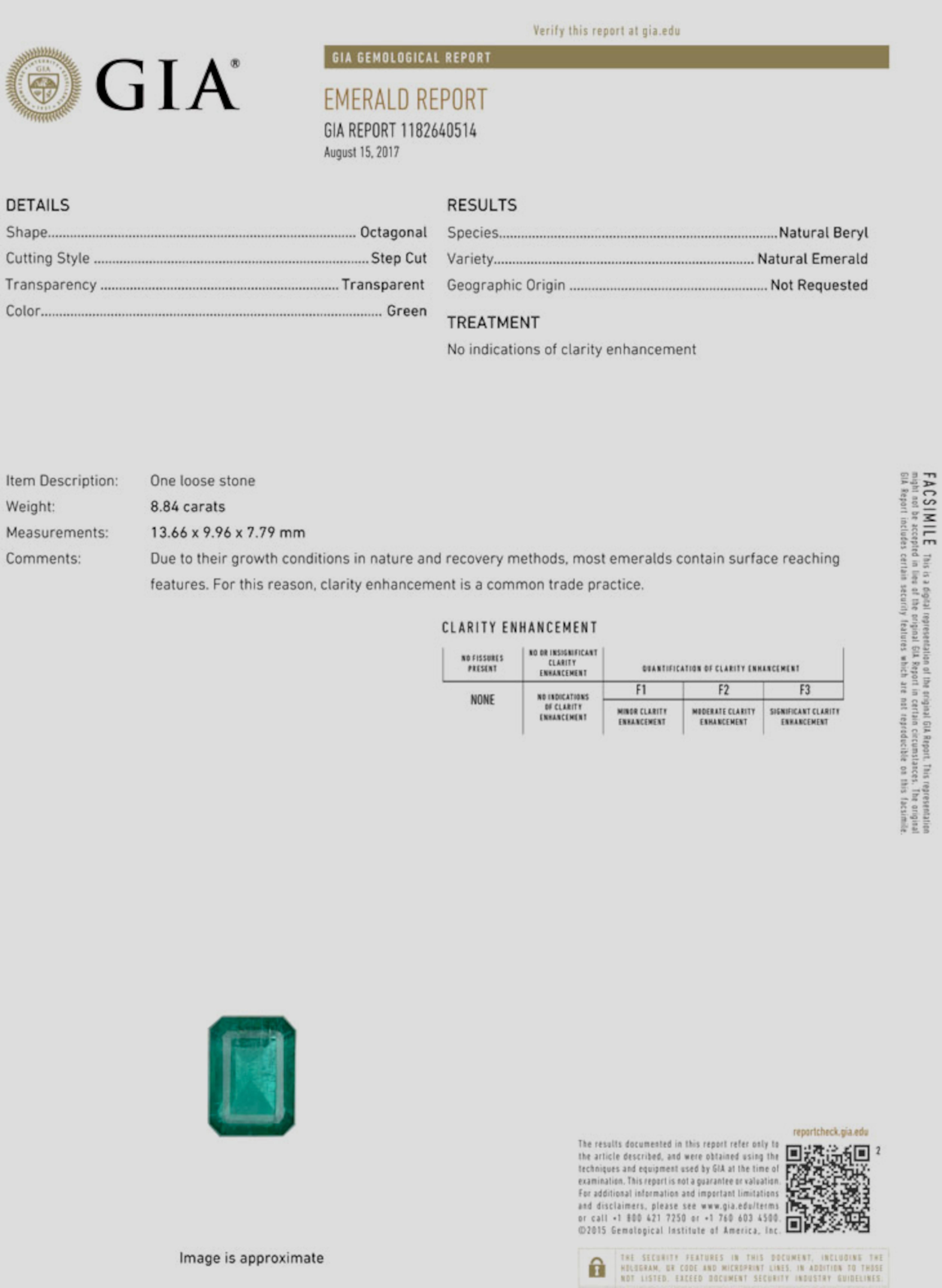 Platinring NO OIL Investment grade GIA zertifiziert 8,84 Grüner Smaragd Diamant Platinring (Smaragdschliff) im Angebot
