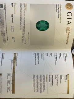 No Oil Oval Emerald GIA Certified