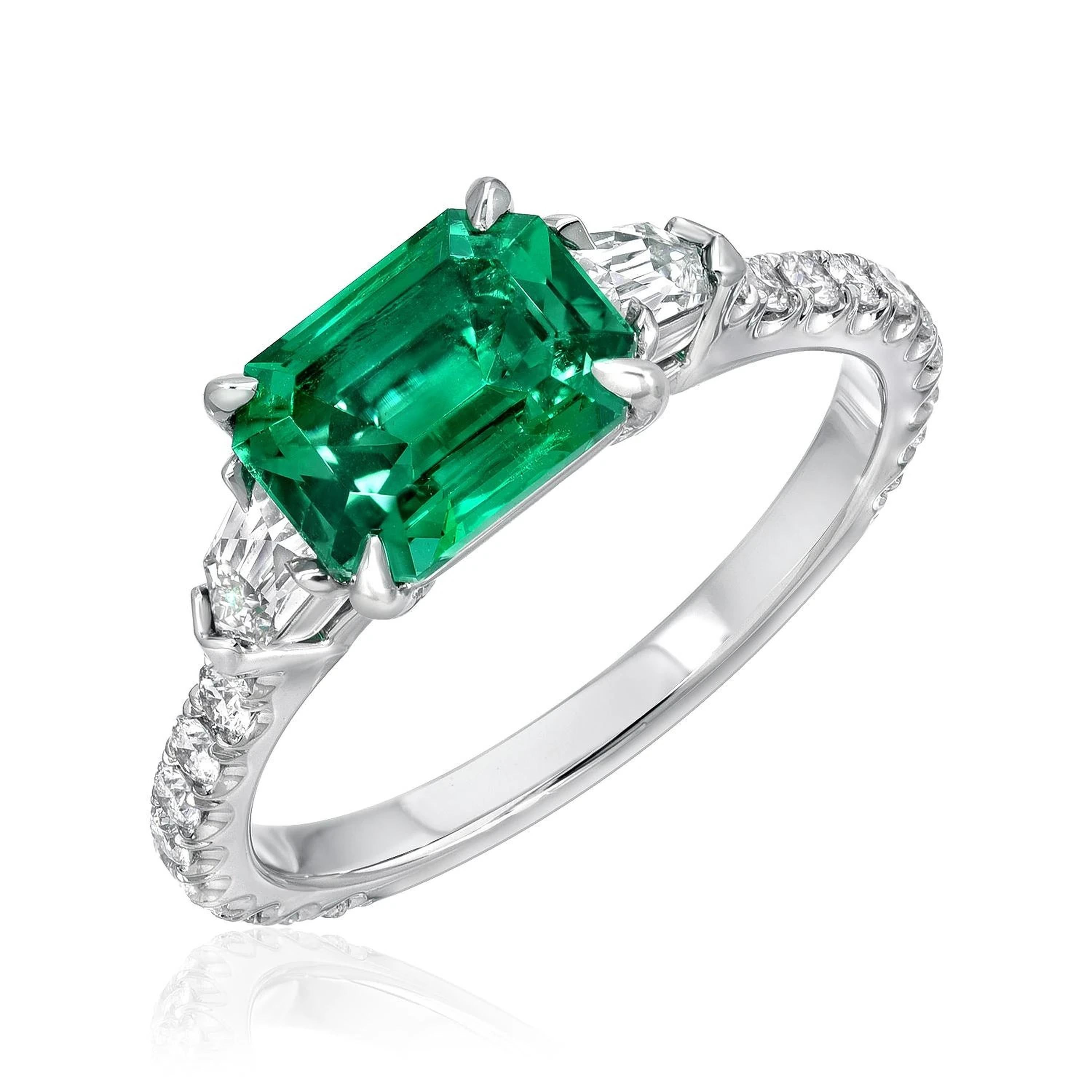 Ölfreier Panjshir Smaragd Platin Ring - Seltenes AGL-zertifiziertes Luxus-Meisterwerk im Angebot 6