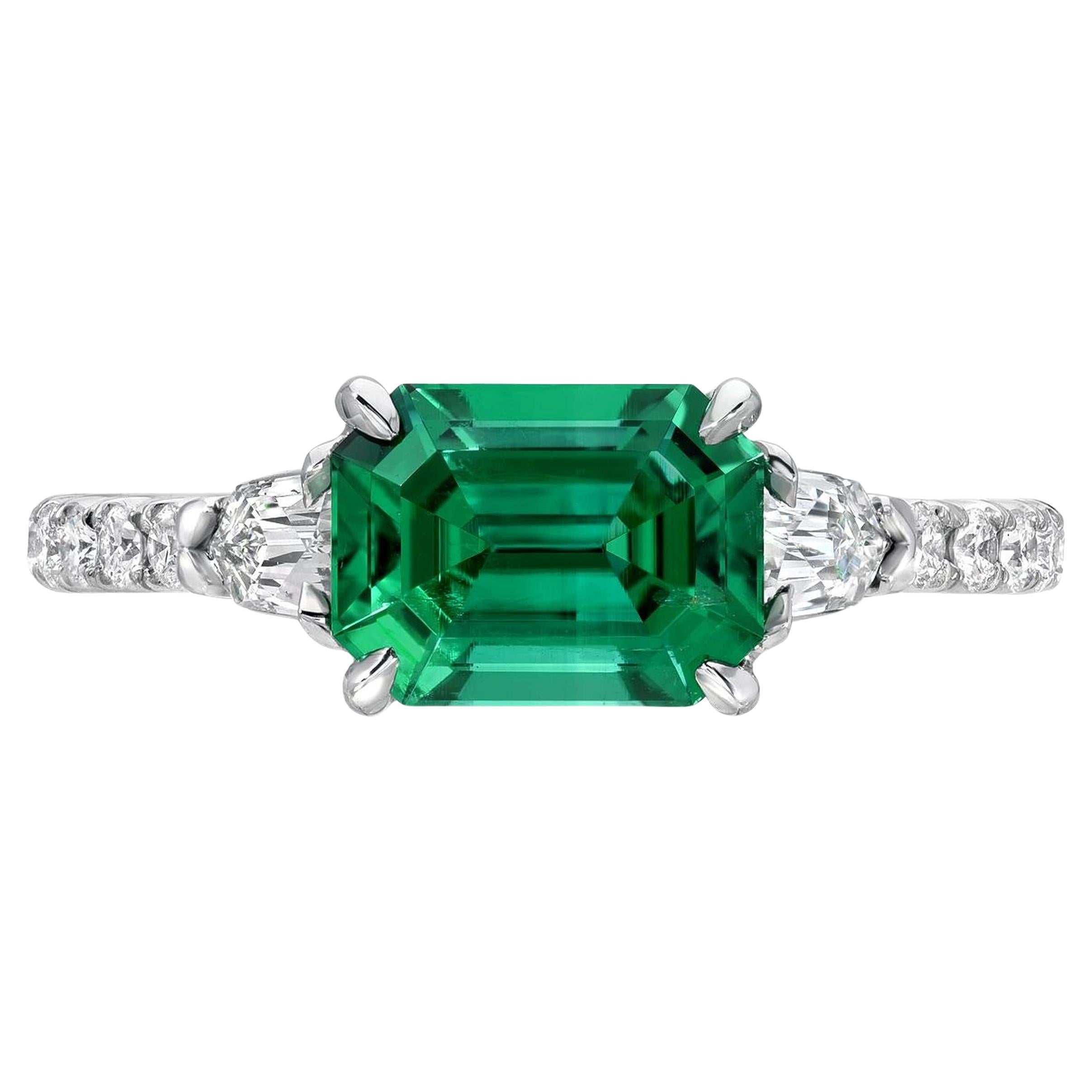 No-Oil Panjshir Emerald Platinum Ring - Rare AGL-Certified Luxury Masterpiece