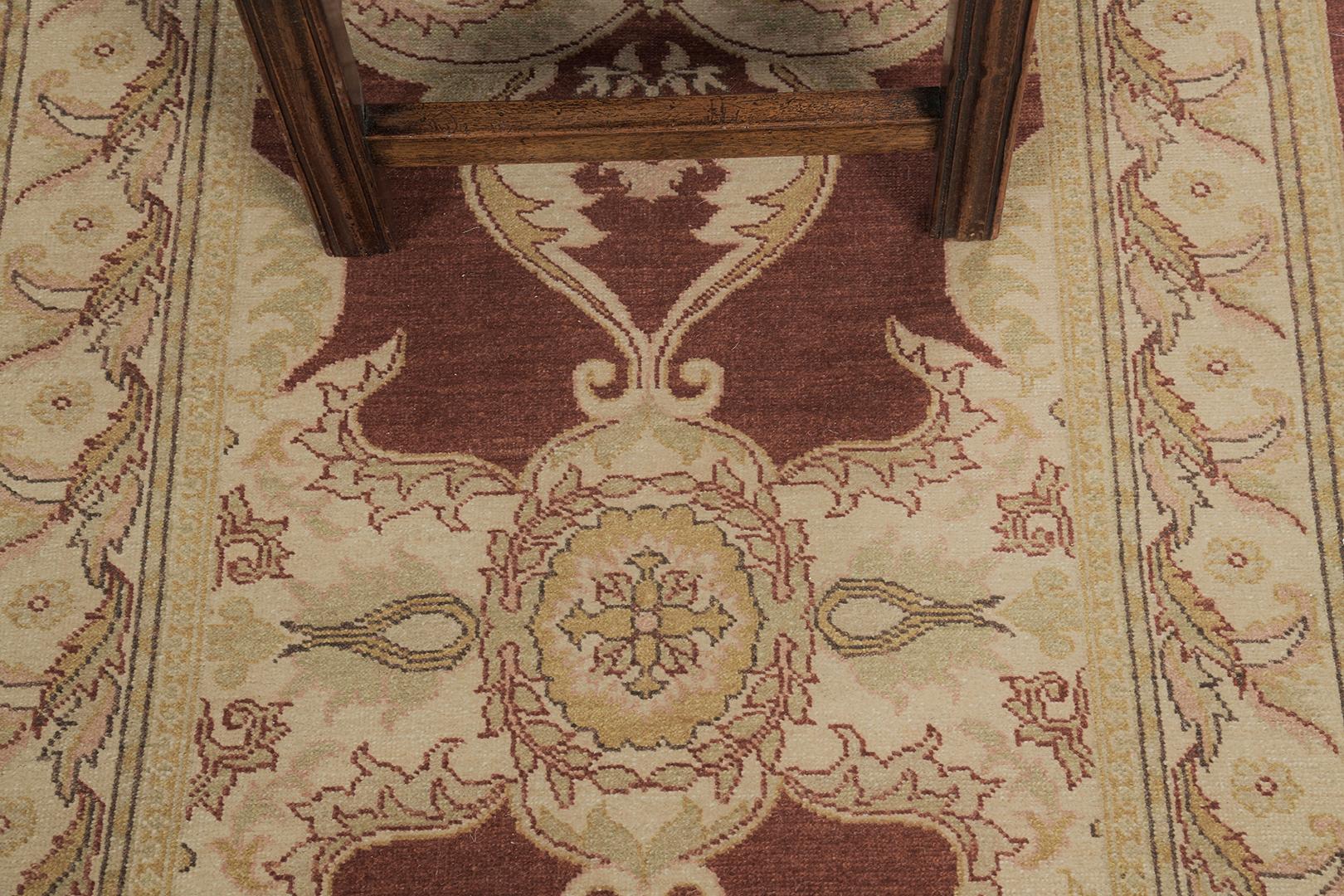 Laine Mehraban - Tapis à teinture naturelle Arts & Crafts Design - Collection Bliss D5265 en vente