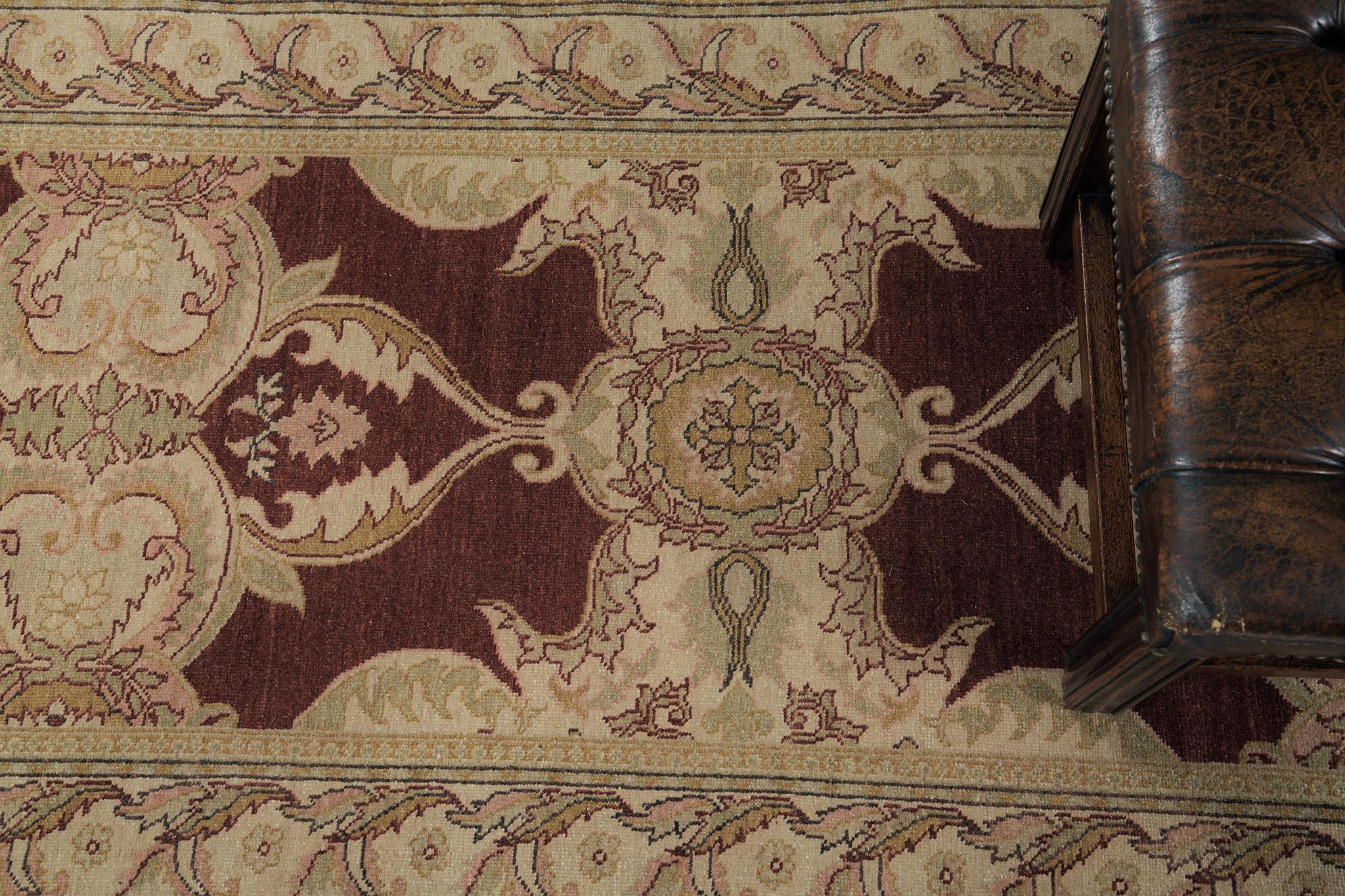 Mehraban - Tapis à teinture naturelle Arts & Crafts Design - Collection Bliss D5265 en vente 1