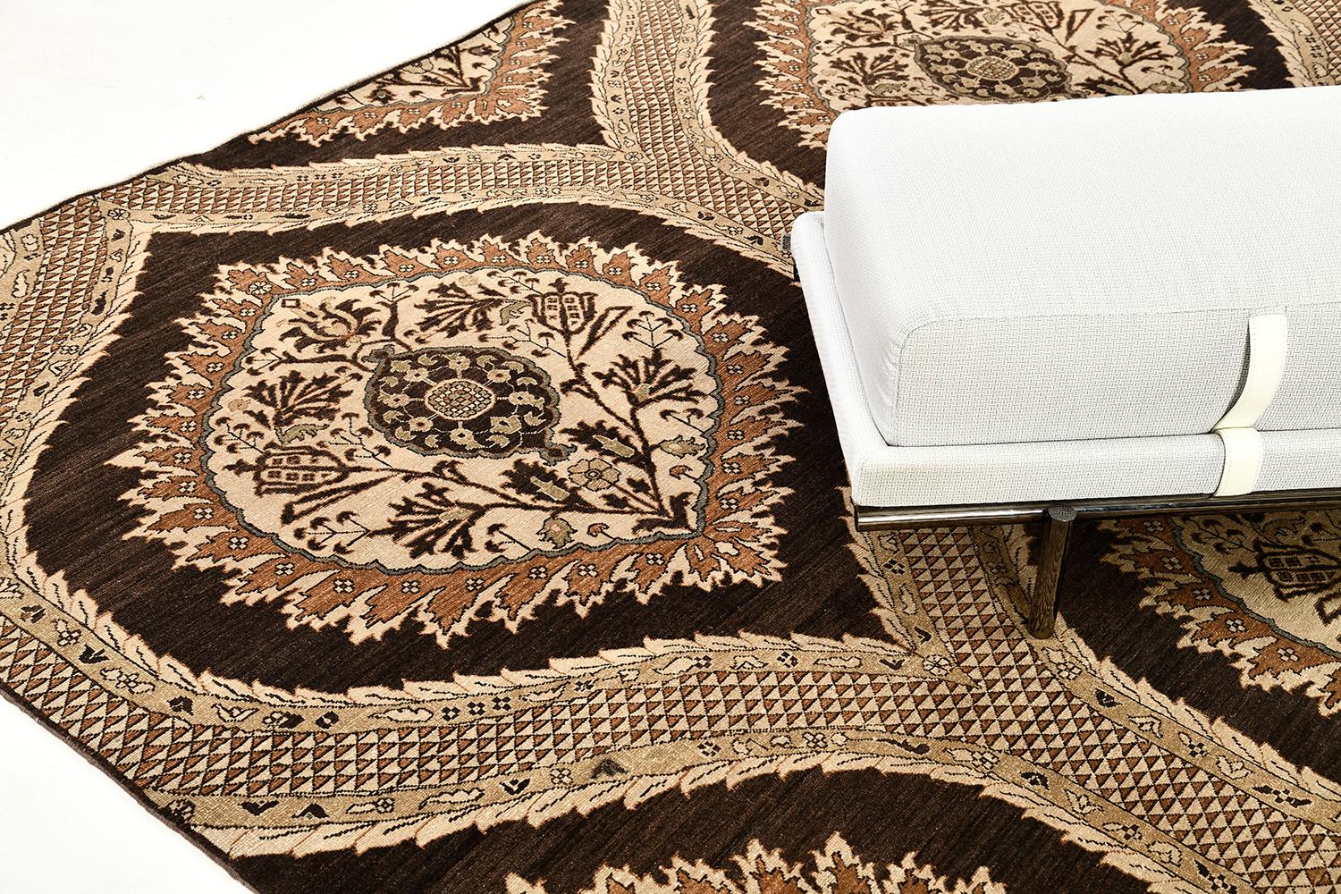 XXIe siècle et contemporain Tapis Mehraban à motif transitionnel teinté naturel en vente