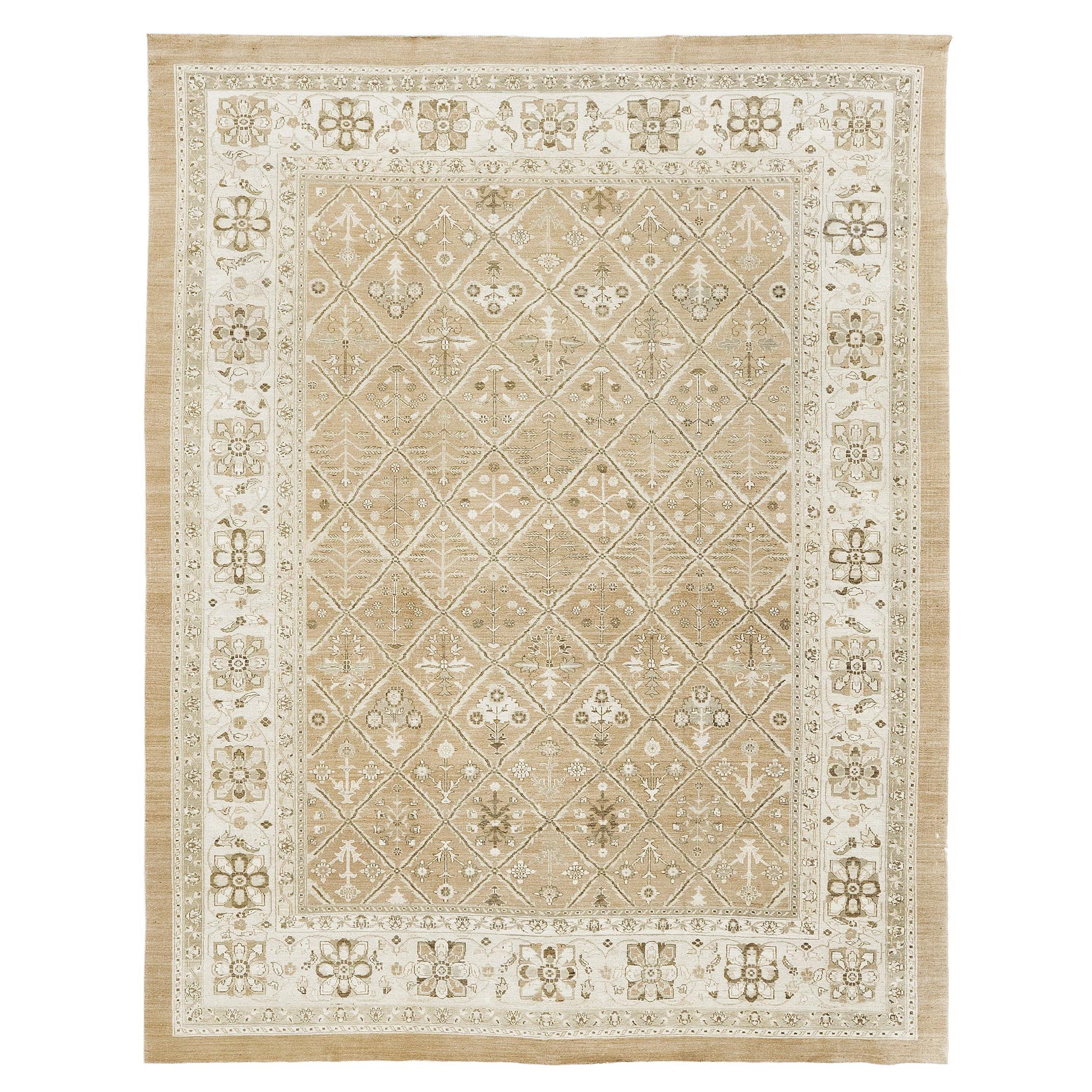 Mehraban Vintage Style Mahal Panel Design Rug D5141