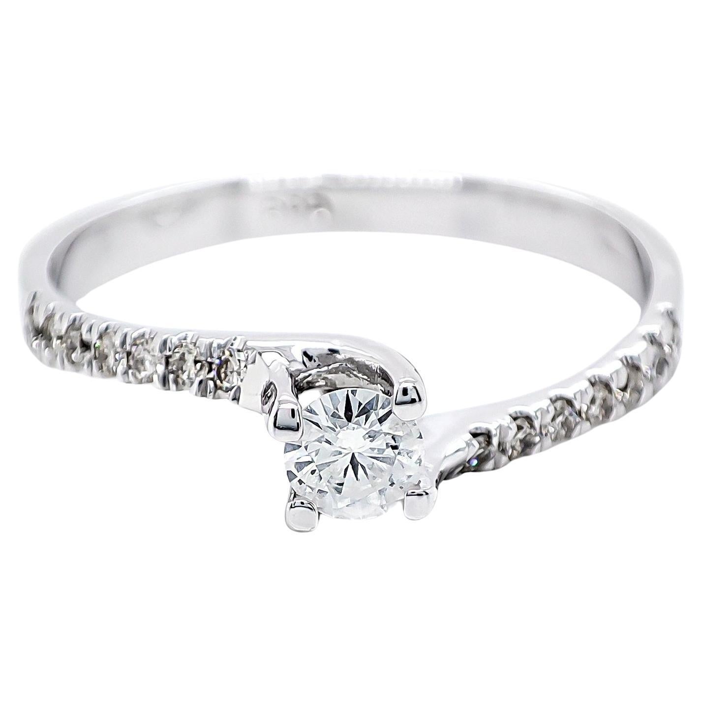 0.18ctw Round Diamond Ring 14K White Gold