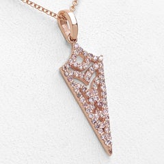 1 $ SANS RÉSERVE !  0.20 Ct Fancy Pink Diamond 14 kt. Collier à pendentifs en or rose