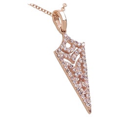 ¡SIN RESERVA! 0,25 qt Fancy Pink Diamond 14 kt. Collar Colgante Oro Rosa