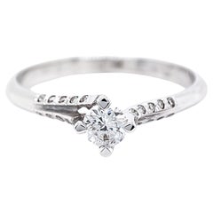 0.26 Karat runder Diamantring 14k Weißgold