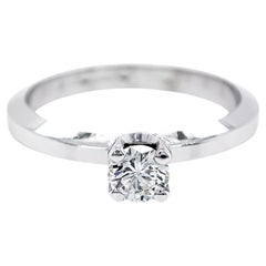 0.30 Catart Solitaire Engagement Diamond Ring 14K White Gold