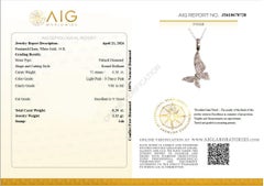 $1 NO RESERVE ! 0.30 Ct Fancy Pink Diamond 14 kt. Collier à pendentifs en or blanc