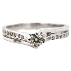 NO RESERVE 0.30CTW Engagement Diamond Ring 14K White Gold