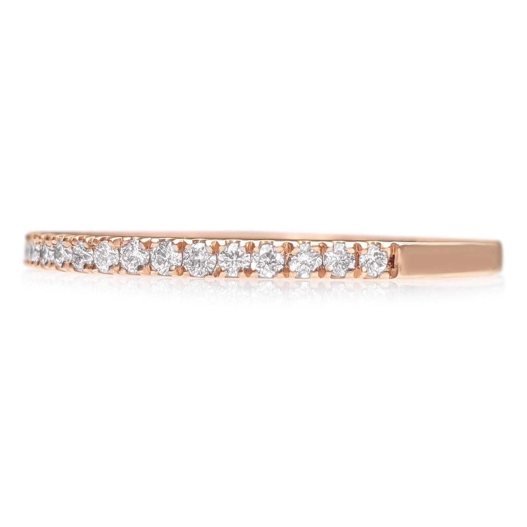 NO RESERVE! 0,33Ct Fancy Pink Diamanten Eternity-Ring - 14kt Roségold - Ring (Art déco) im Angebot