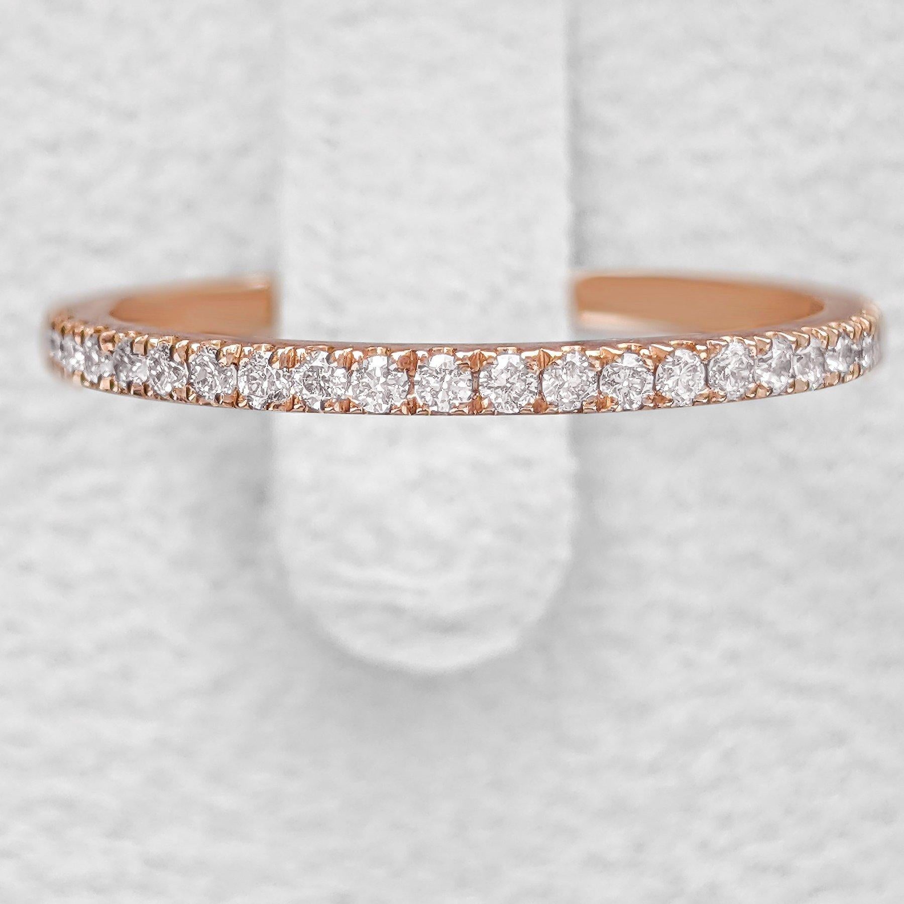 Women's NO RESERVE! 0.33Ct Fancy Pink Diamonds Eternity Band - 14kt Rose gold - Ring For Sale