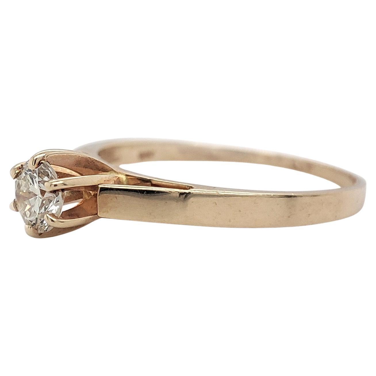 Art Deco NO RESERVE 0.33CT VS2 Solitaire Engagement Diamond Ring 14K White Gold For Sale