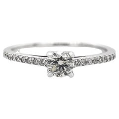 NO RESERVE 0.36CTW Light Yellow and White Diamond 14K White Gold Engagement Ring