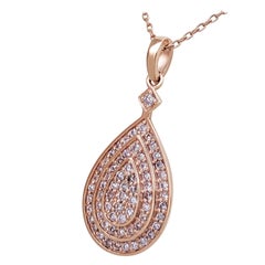 NO RESERVE! 0.40Ct Fancy Pink Diamonds - 14kt gold - Rose gold Pendant Necklace