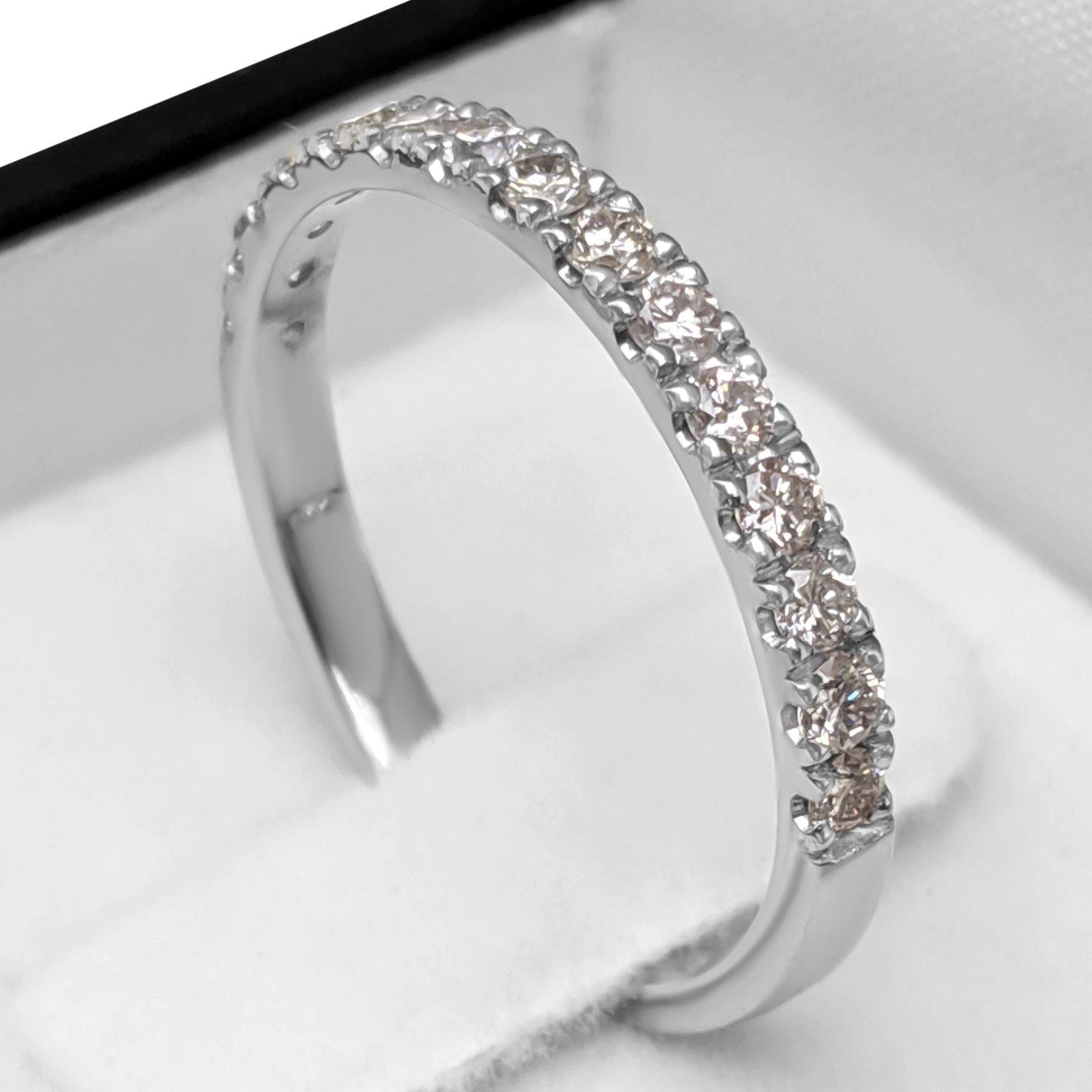 Art déco PAS DE RÉSERVE !  -  Bague en or blanc 14 carats avec diamants roses de 0,45 carat en vente
