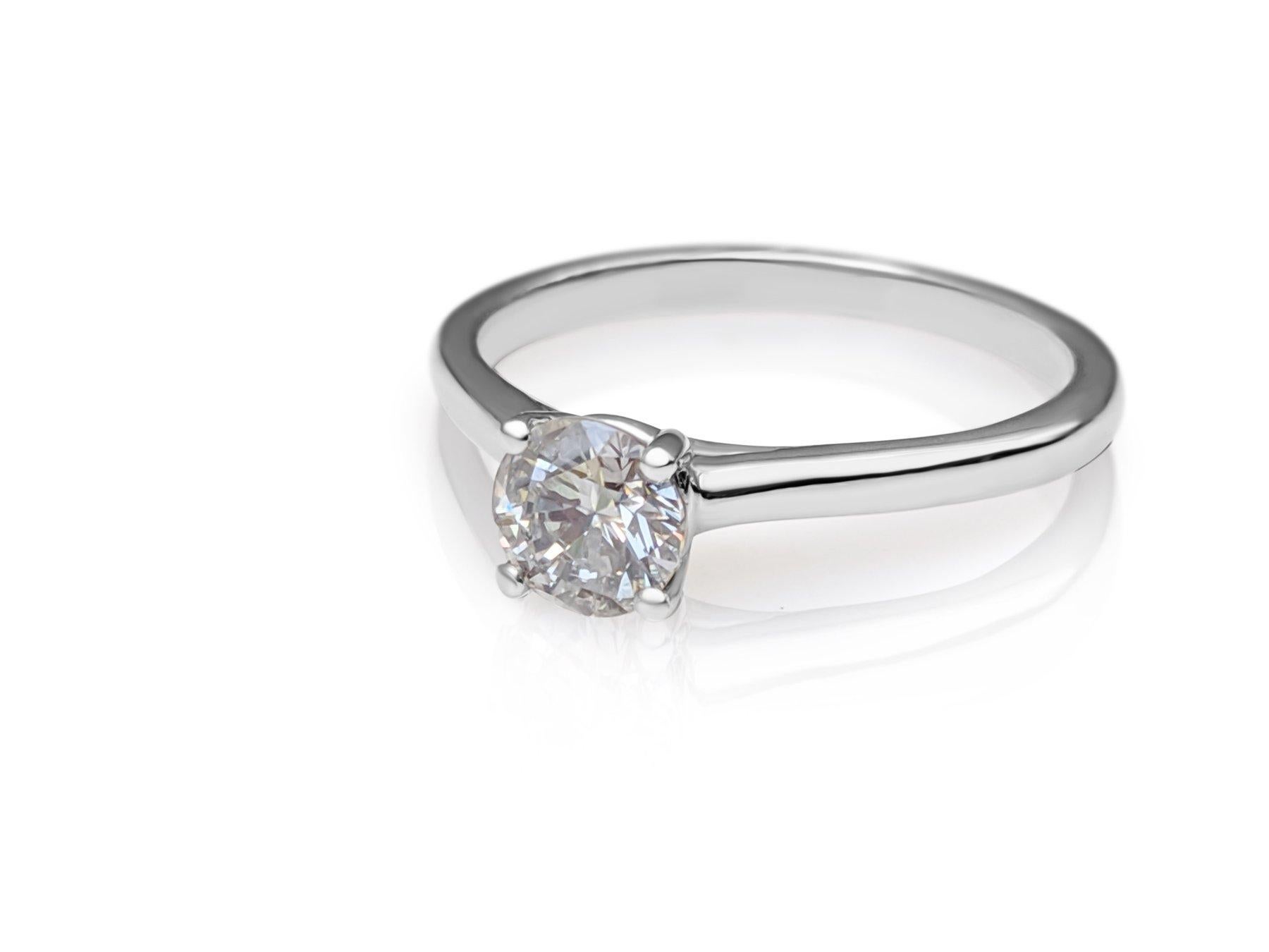 Women's NO RESERVE!  0.50 Carat Diamond - 14K White Gold - Ring For Sale