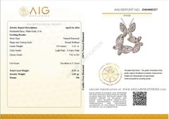 $1 NO RESERVE ! 0.50 Ct Fancy Pink Diamond 14 kt. Collier à pendentifs en or blanc