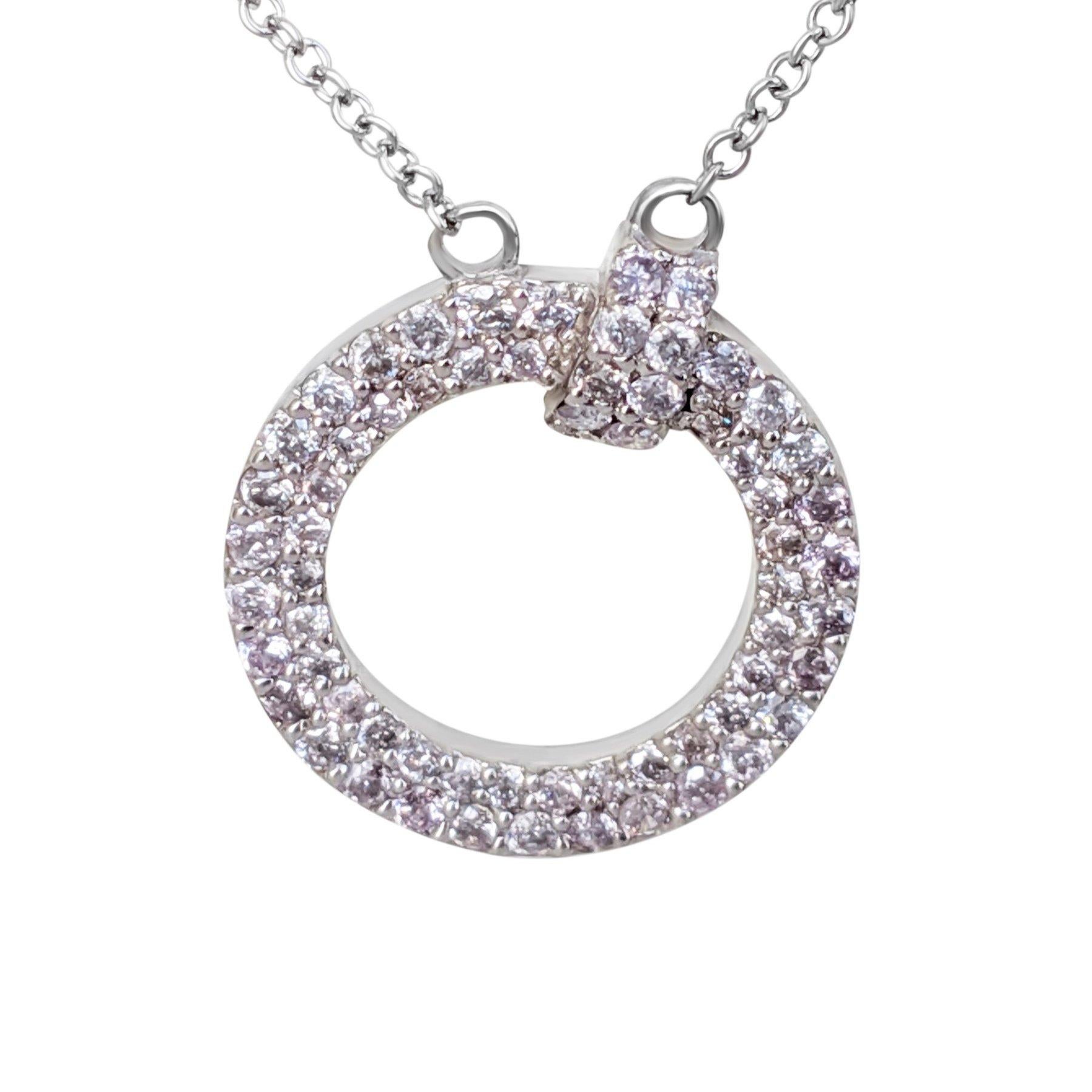 Women's NO RESERVE! 0.50 Ct Fancy Pink Diamond 14 kt. White Gold Pendant Necklace